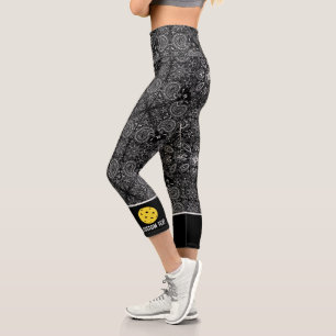 Pickleball Print Paisley Bandana Hinzufügen benutz Capri Leggings