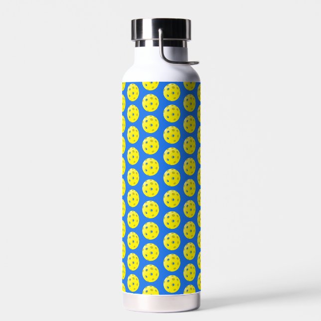 Pickleball Print Yellow and Blue Trinkflasche (Links)
