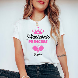 Pickleball Prinzessin Rosa Personalisiert T-Shirt