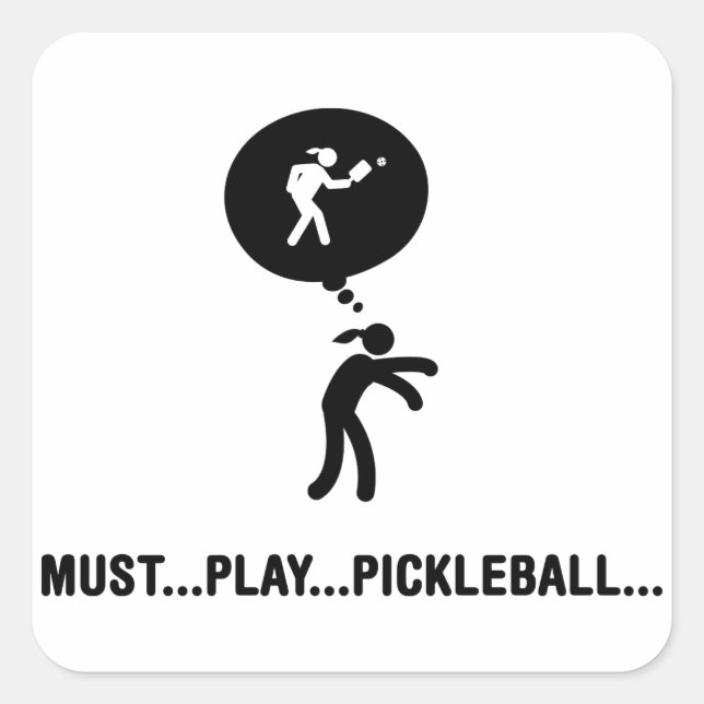 Pickleball Quadratischer Aufkleber (Vorderseite)