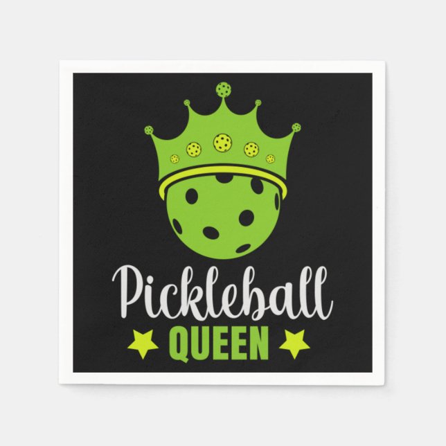Pickleball Queen Funny Pickle Ball Queen Serviette (Vorderseite)
