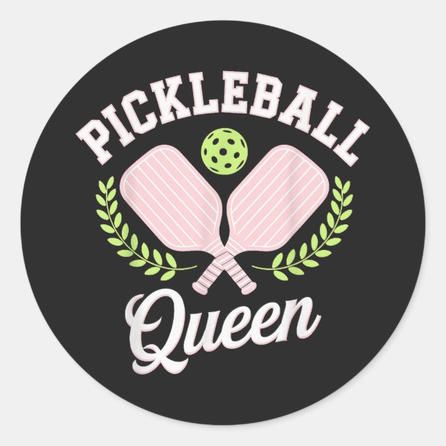 Pickleball Queen Funny Pickleball Player Runder Aufkleber (Vorderseite)