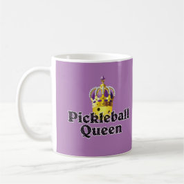 Pickleball Queen, Gelbball Lila, Goldkrone Kaffeetasse