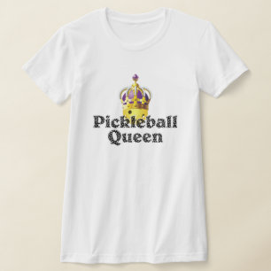 Pickleball Queen, Gelbball Lila, Goldkrone T-Shirt
