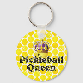 Pickleball Queen - Gelbe Pickleball-Krone Schlüsselanhänger
