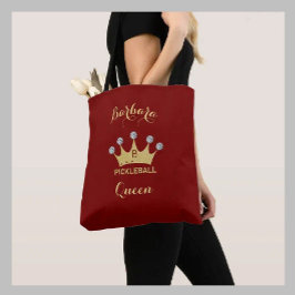 Pickleball Queen Glam Glitz Monogram Name Gold