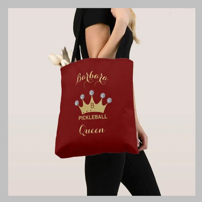 Pickleball Queen Glam Glitz Monogram Name Gold (Von Creator hochgeladen)