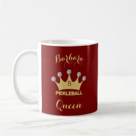 Pickleball Queen Glam Glitz Monogram Name Gold Kaffeetasse