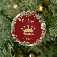 Pickleball Queen Glam Glitz Monogram Name