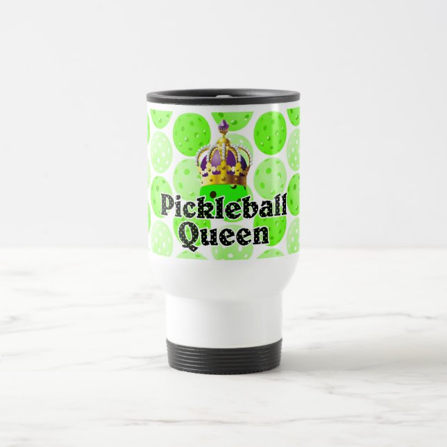 Pickleball Queen - Green Pickleball Wear Crown Reisebecher (Mittel)