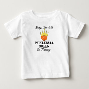 Pickleball Queen in Training Orange Ball in Crown Baby T-shirt