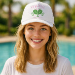 Pickleball Queen Logo Monogram Individuelle Name Truckerkappe<br><div class="desc">Pickleball Queen Logo Monogram Individuelle Name Trucker Hat</div>