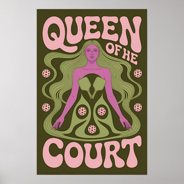Pickleball Queen Of The Court Art Poster (Vorne)