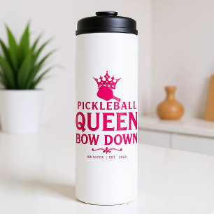 Pickleball Queen Pink Personalisiertes Geschenk Fu Thermosbecher
