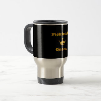 Pickleball Queen travel mug - schwarz mit Gold Reisebecher