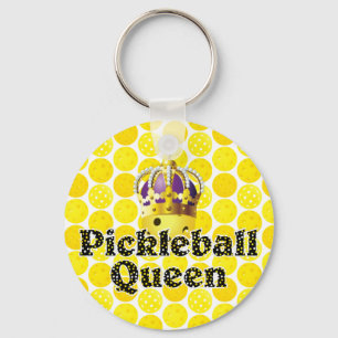 Pickleball Queen - Yellow Pickleball Wearing Crown Schlüsselanhänger