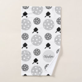 Pickleball Rackle Ball Monogram Kids Name Handtuch