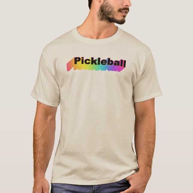 Pickleball Rainbow Logo Beige T - Shirt (Vorderseite)
