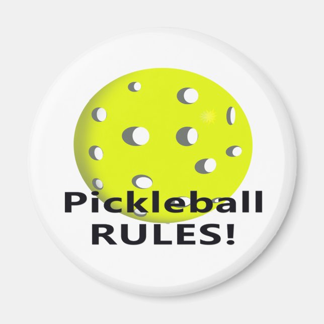 Pickleball-Regeln! mit gelbem schwarzem Text Magnet (Vorne)