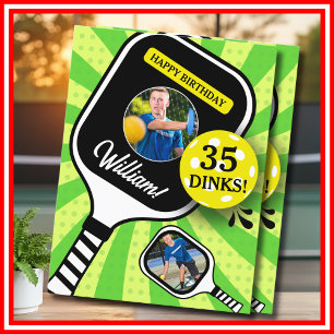 Pickleball RETRO Grün Sport FOTO Geburtstagskarte Einladung
