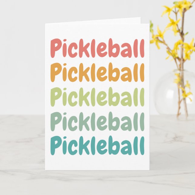Pickleball Retro Pickleball Player Karte (Gelbe Blume)