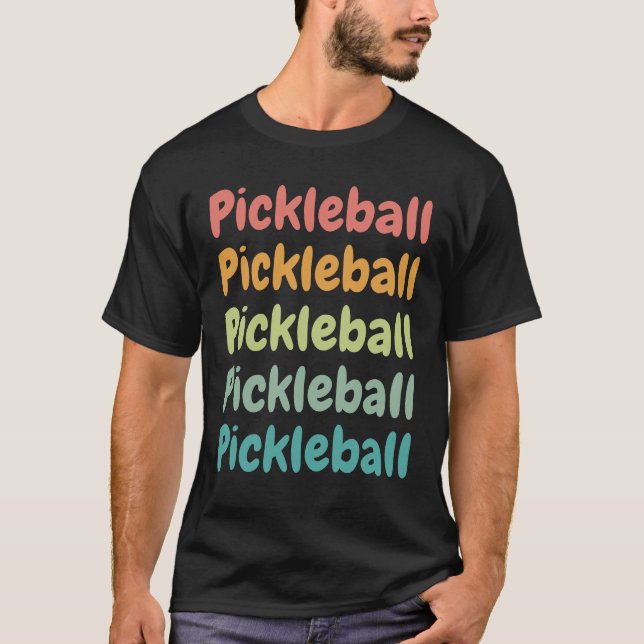 Pickleball Retro Pickleball Player T-Shirt (Vorderseite)