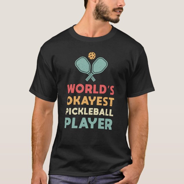 Pickleball Retro World's Super Pickleball Player T-Shirt (Vorderseite)