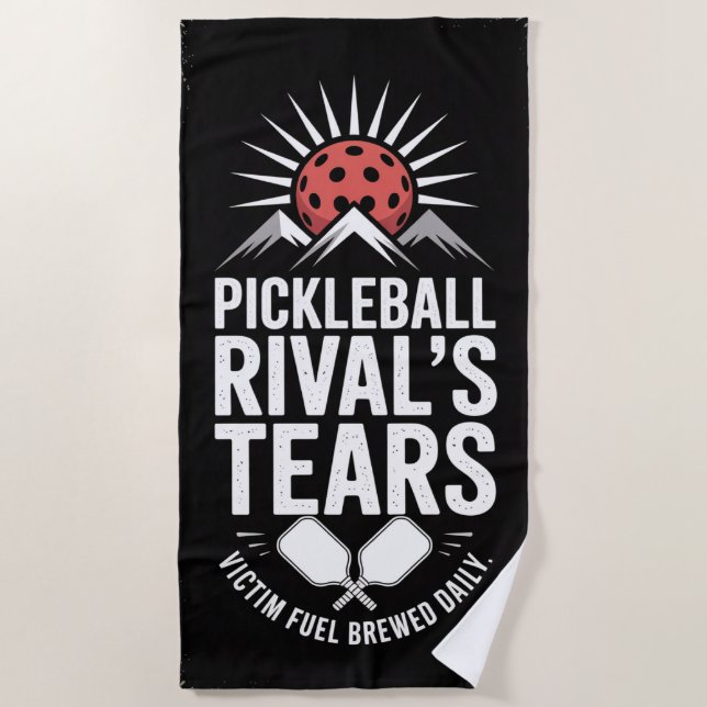 Pickleball Rivals Tränen Funny Graphic Strandtuch (Vorderseite)