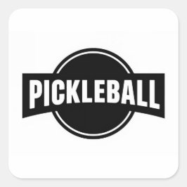 Pickleball-Rundaufkleber Quadratischer Aufkleber