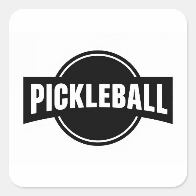 Pickleball-Rundaufkleber Quadratischer Aufkleber (Vorderseite)