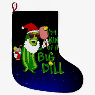 Pickleball Santa Big Dill Großer Weihnachtsstrumpf