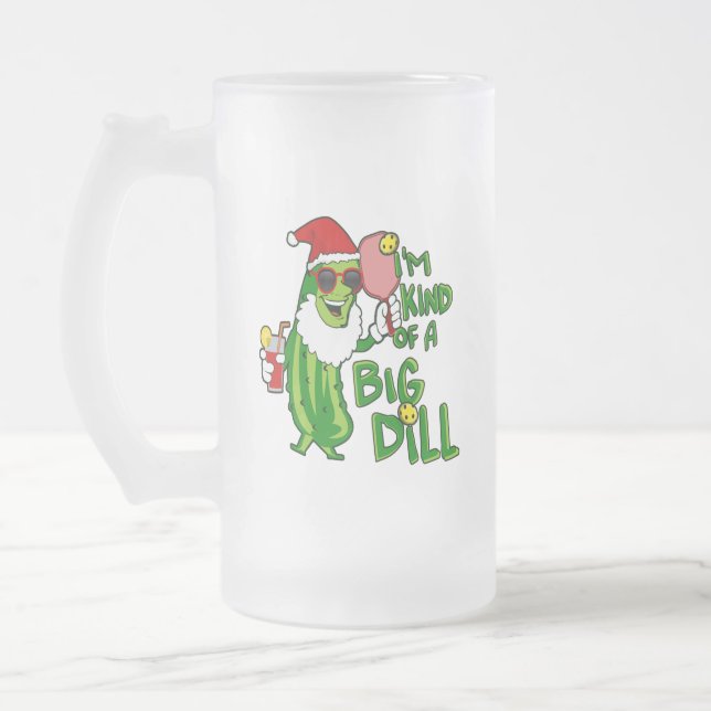 Pickleball Santa Big Dill Mattglas Bierglas (Links)