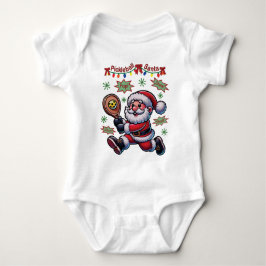 Pickleball Santa Claus Weihnachten Baby Strampler