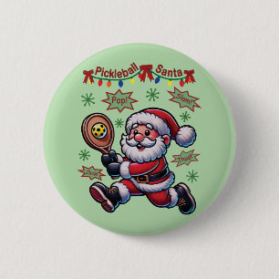 Pickleball Santa Claus Weihnachten Button