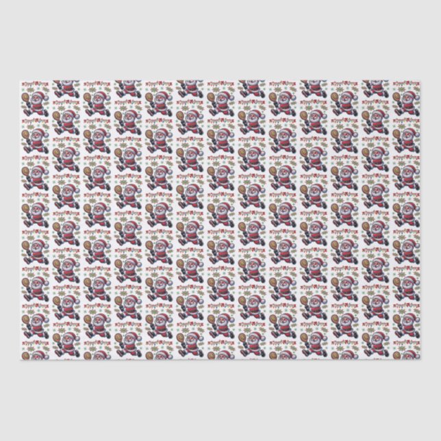 Pickleball Santa Claus Weihnachten Seidenpapier (Vorderseite)