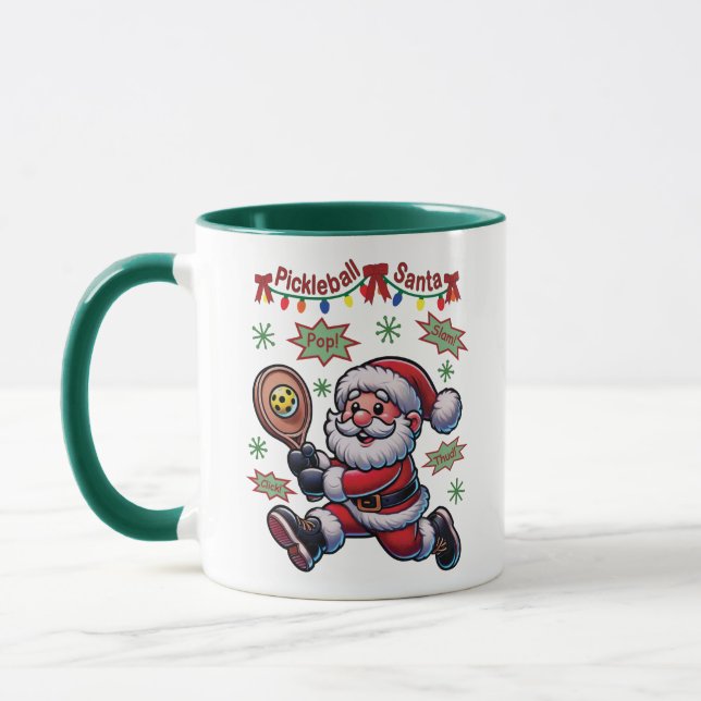 Pickleball Santa Claus Weihnachten Tasse (Links)