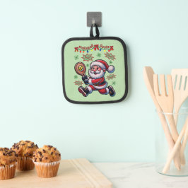 Pickleball Santa Claus Weihnachten Topflappen