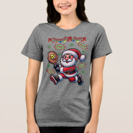 Pickleball Santa Claus Weihnachten Tri-Blend Shirt