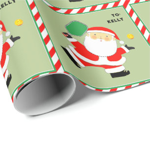 Pickleball Santa Holiday Geschenk Geschenkpapier