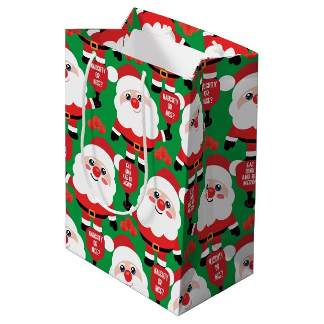Pickleball Santa Mittlere Geschenktüte (Rückseite Schrägansicht)