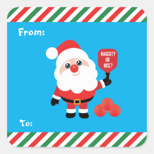 Pickleball 🎅 Santa Square Aufkleber