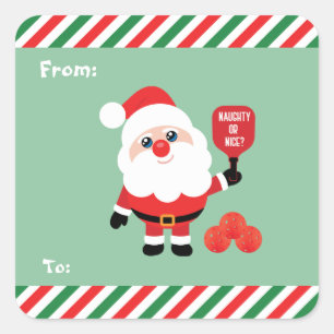 Pickleball 🎅 Santa Square Aufkleber