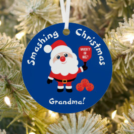 Pickleball 🎅 Santa Star Metal Ornament Aus Metall