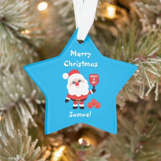 Pickleball 🎅 Santa Star Ornament (Baum)