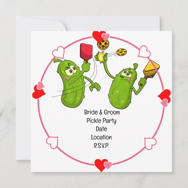Pickleball Save the Date Wedding Funny Einladung (Vorderseite)