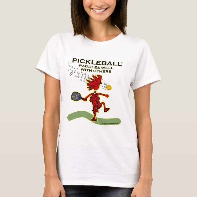 Pickleball schaufelt gut mit anderen T-Shirt (Vorderseite)
