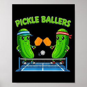 Pickleball-Schläger-Spieler lustige Pickle-Baller  Poster