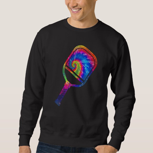 Pickleball-Schläger Tie Dye Retro 80er 90er Sweatshirt (Vorderseite)
