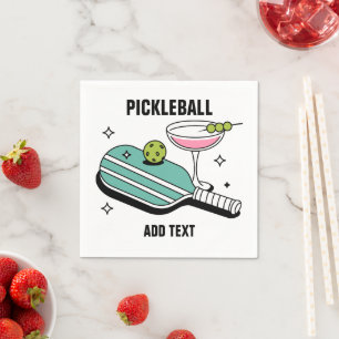 Pickleball-Schläger und Cocktail Serviette