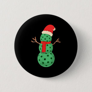 Pickleball-Schneemann - lustiges Pickleball-Weihna Button